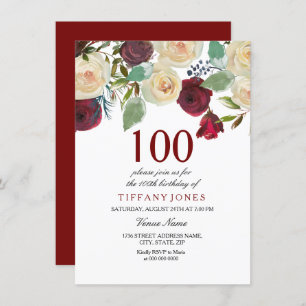 Invitation Roses blanches de Champagne rouge de Bourgogne 100