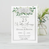 Invitation Roses Blanches de Fleurs 25e Anniversaire de Maria (Debout devant)