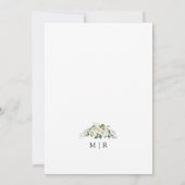 Invitation Roses blanches Elégante aquarelle Mariage floral (Dos)