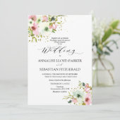 Invitation Roses blanches et blanches avec éclaboussures d'or (Debout devant)