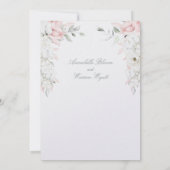 Invitation Roses blanches et bleues Jardin Floral Mariage Per (Dos)