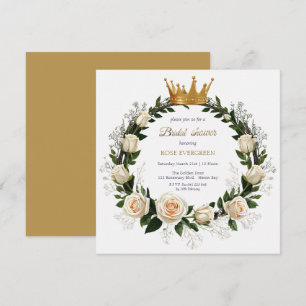 Invitation Roses blanches et bridal shower à la Gypsophile