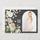 Invitation Roses blanches et haleine de bébé sur Fête des mar (Dos)