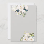 Invitation Roses blanches et Hydrangea Élégant Mariage floral (Dos)