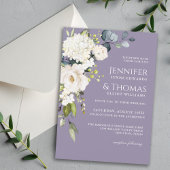 Invitation Roses blanches et Hydrangeas Élégant Mariage flora