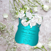 Invitation Roses blanches et Mariage Aqua