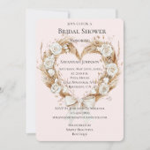 Invitation Roses blanches Fête des mariées de fond de coeur f (Devant)