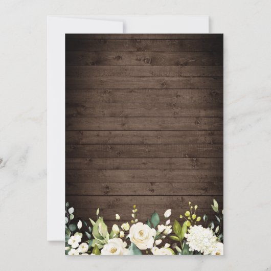 Invitation Roses blanches Fête des mariées de lanterne en boi (Dos)