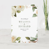 Invitation Roses Blanches Feuilles de Sauge Pot Mason Code QR (Devant)