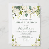 Invitation Roses blanches Fleurs aquarelle LUNCH DE NOCE (Devant)