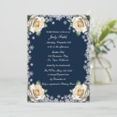 Invitation Roses blanches Flocon de neige Fête des mariées de (Debout devant)