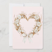 Invitation Roses blanches Floral Coeur Bow Anniversaire (Dos)