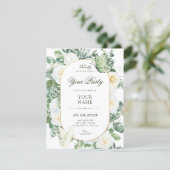 Invitation Roses blanches florales (Debout devant)