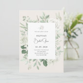 Invitation Roses blanches florales (Debout devant)