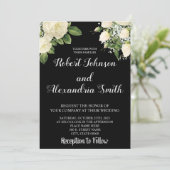 Invitation Roses blanches | MARIAGE (Debout devant)