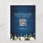 Invitation Roses blanches Mariage de lanterne en bois bleu Co (Dos)
