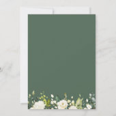 Invitation Roses blanches Mariage vert Enregistrer la date (Dos)