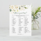 Invitation Roses blanches Mariée verte Ce qui est dans votre (Debout devant)