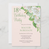 Invitation Roses blanches | Orchidées 18ème fête d'anniversai (Devant)