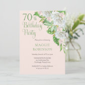 Invitation Roses blanches | Orchidées 70e fête d'anniversaire (Debout devant)