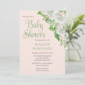 Invitation Roses blanches | Orchids Boho Floral Girl Baby sho (Debout devant)
