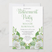 Invitation Roses blanches |Parti de retraite florale Boho ver (Devant)