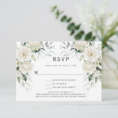 Invitation Roses blanches, Peonies Eucalyptus RSVP (Debout devant)