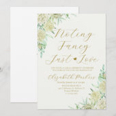 Invitation Roses blanches Rien de fantaisie Juste l'amour Fug (Devant / Derrière)