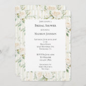 Invitation Roses blanches romantiques et bleues Fête des mari (Devant / Derrière)