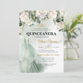 Invitation Roses blanches Roses blanches Végétation élégante (Debout devant)