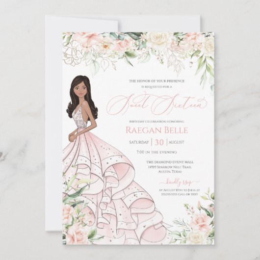 Invitation Roses Blanches Roses Blanches Vitrées de luxe Swee (Devant)