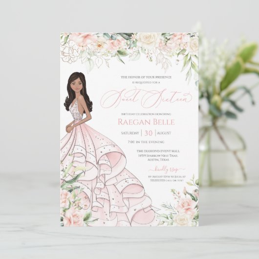 Invitation Roses Blanches Roses Blanches Vitrées de luxe Swee (Debout devant)