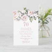 Invitation Roses blanches roses douces 70e anniversaire moder (Debout devant)