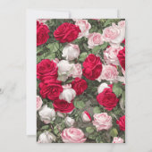 Invitation Roses blanches roses rouges fête d'anniversaire (Dos)