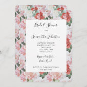 Invitation Roses blanches roses rouges Fête des mariées flora (Devant / Derrière)