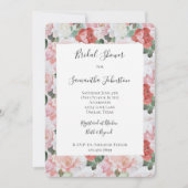 Invitation Roses blanches roses rouges Fête des mariées flora (Devant)