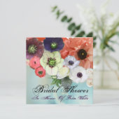 INVITATION ROSES BLANCHES ROUGES ET ANÉMONES FLEURS DOUCHE DE (Debout devant)