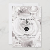 Invitation Roses blanches rustiques d'hiver Élégant mariage (Devant)