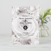 Invitation Roses blanches rustiques d'hiver Élégant mariage (Debout devant)