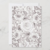 Invitation Roses blanches rustiques d'hiver Élégant mariage (Dos)