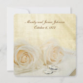 Invitation Roses blanches sur le renouveau de la Bible Vow (Devant)