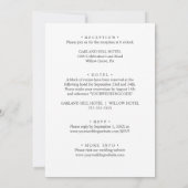 Invitation Roses blanches TOUT EN UN Élégant MARIAGE monogram (Dos)