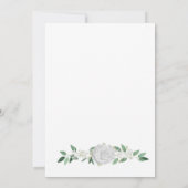Invitation Roses blanches verdure 25e anniversaire de mariage (Dos)