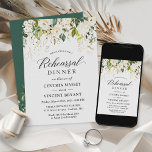 Invitation Roses Blanches Verdure Dîner de répétition Florale<br><div class="desc">Réunissez vos proches pour un dîner de répétition inoubliable avec cette invitation à dîner de répétition florale White Roses Greenery. Le magnifique design floral est accentué de verdure et de roses blanches, créant une atmosphère sophistiquée et romantique. L'invitation peut être facilement customisée à l'aide de l'outil de design de Zazzle,...</div>