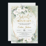 Invitation Roses blanches vertes feuille or ovale doux 16 inv<br><div class="desc">Verdure blanc roses or feuille d'or ovale doux 16 invitations, design bohème tendance avec des fleurs rose rousse mélangé rose roux poussiéreux peonies mélangé fleurs roses bordeaux mélangé mauve et marron fleurs et combinaison calligraphie moderne police lettering. Fleurs vintages modernes et rustiques disposées imprimables, Si élégamment, si jolies et contemporaines...</div>