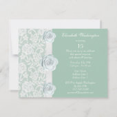 Invitation Roses blancs et anniversaire vert en bon état (Dos)