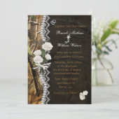Invitation Roses blancs et Camo (Debout devant)