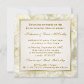 Invitation Roses blancs et cœur 50e anniversaire de mariage (Dos)