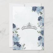 Invitation Roses Bleues et Blanches Princesse Quinceañera Ann (Dos)