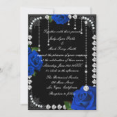 Invitation Roses bleues romantiques et diamants (Devant)